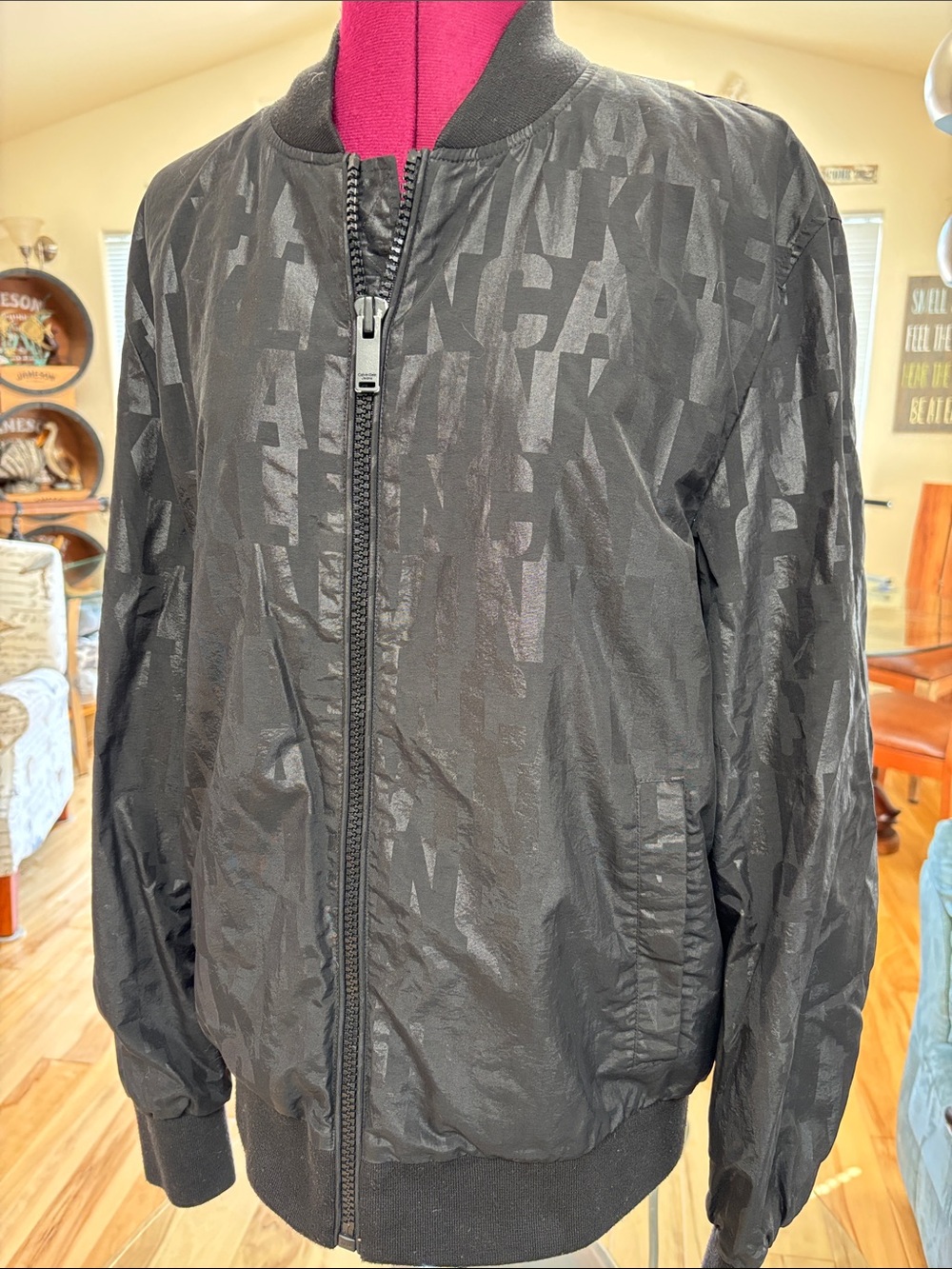Calvin Klein Jeans Black Tonal Logo Bomber Jacket